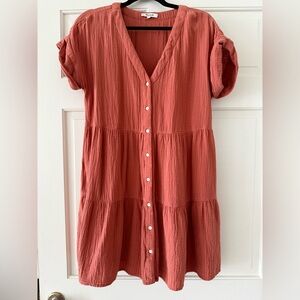 Madewell Terracotta Textured Dress size small